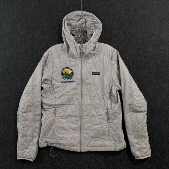 Patagonia Nano Puff Jacket Women's Medium Gray Hooded Primaloft Quilted - Picture 1 of 10